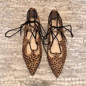 Sole Society Leopard Lace Flats